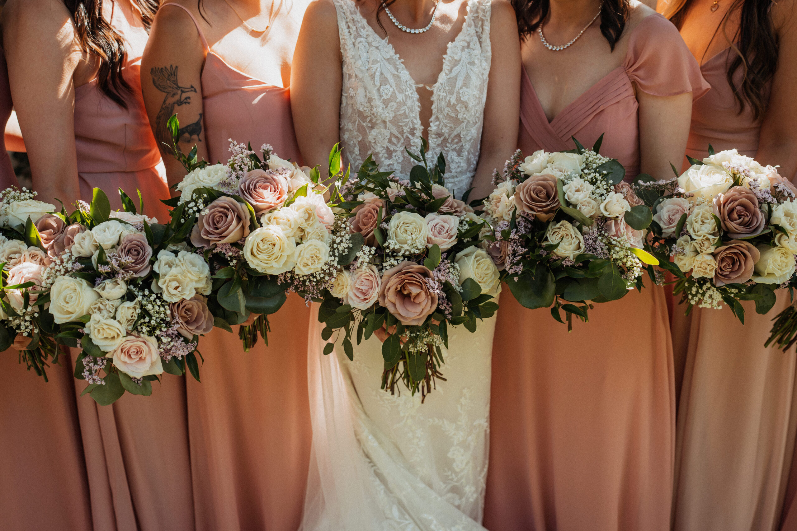 Wedding florals at The Homestead in Oak Glen.